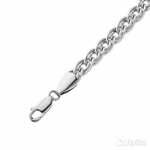 Серебряный мужской браслет, плетение Двойной ромб Серебряный мужской браслет, плетение Двойной ромб