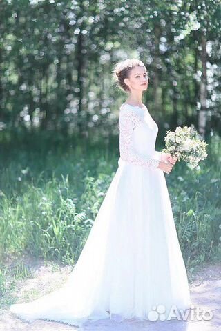 Свадебное платье с рукавами. Новое. Размер 44-46 Свадебное платье с рукавами. Новое. Размер 44-46
