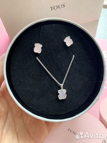 Серьги и кулон на цепочке Тоус Tous серебро Серьги и кулон на цепочке Тоус Tous серебро