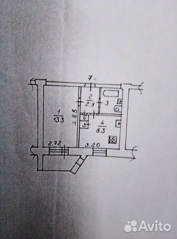 1-к квартира, 30 м², 1/9 эт.