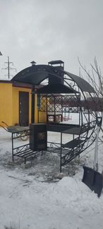 Мангал с печью и дымоходом