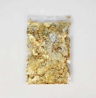 Блестящие хлопья с золотыми листьями, 3г блестки