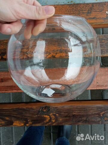 Новый круглый аквариум 4л