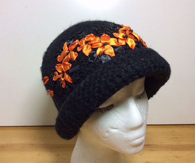 Авторская шляпка с атласными лентами, 54-57,арт195