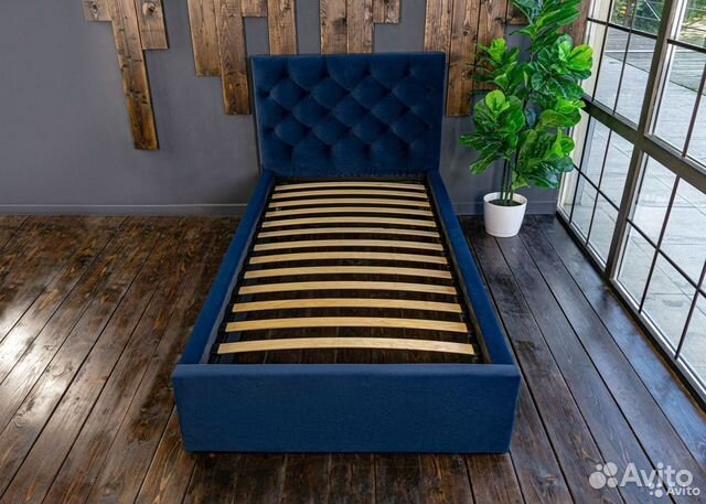 Кровать 80х200 синий Барокко