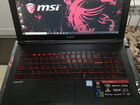 Игровой ноутбук msi i7 7700H, 1050TI 4 GB, 16 gb