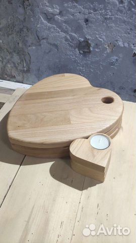 Разделочная доска и подсвечник в виде сердца