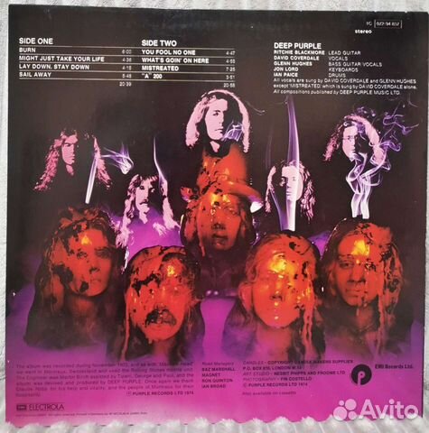 Фирменные виниловые пластинки Deep Purple 1971-75