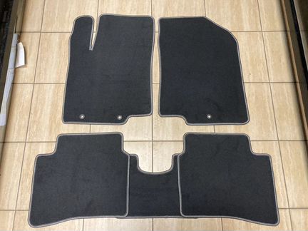 Ворсовые автоковрики Хендай Солярис. Велюровые