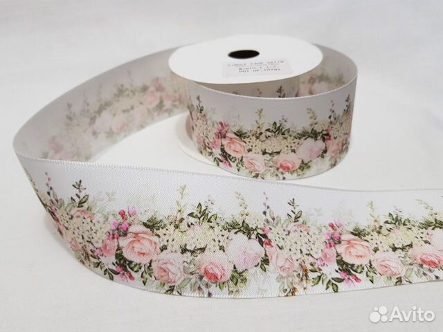 Атласная лента с рисунком