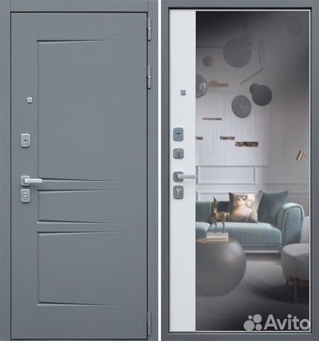 Дверь входная с зеркалом