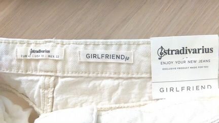 Jeans Stradivarius Girlfriend белые джинсы 48-50