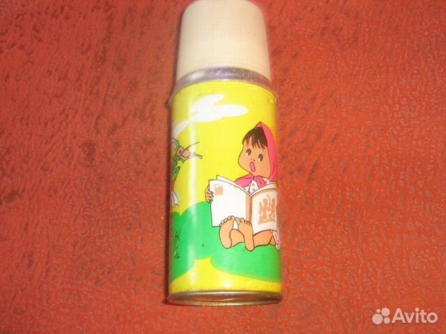 Термос детский роспись СССР Девочка и кузнечик