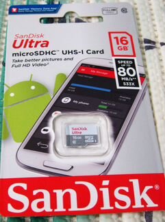 Карта памяти SanDisk Ultra micro sd 16Gb Class 10