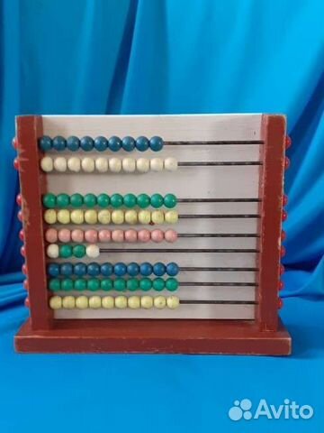 Счеты часы СССР детские деревянные