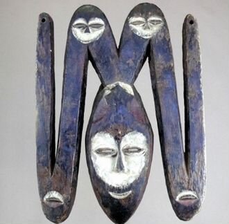 Африканская маска народности Kwele Gabon D.R.C