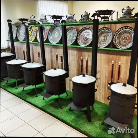 Печи под казаны, казаны и Узбекская посуда