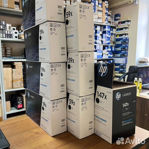 Коробки оригинальных картриджей HP 59A, 59X, 147X