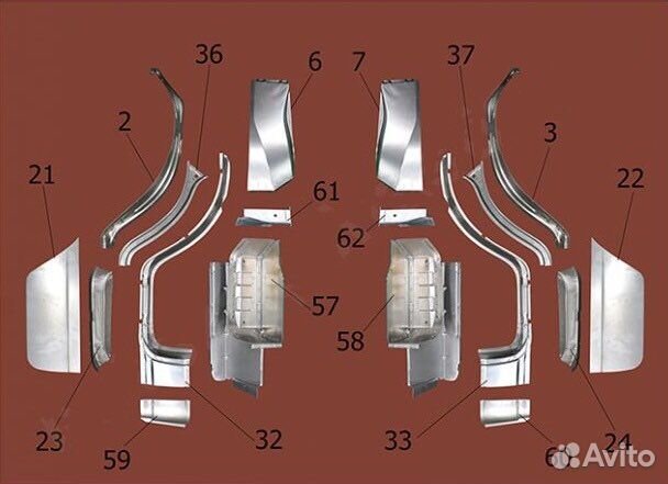 Порог газель левый