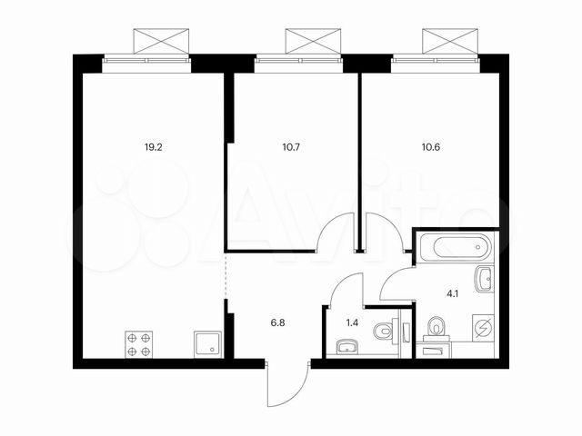 2-к. квартира, 52,8 м², 28/33 эт.