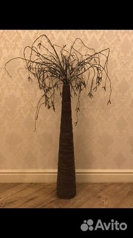 Ваза из ротанга напольная
