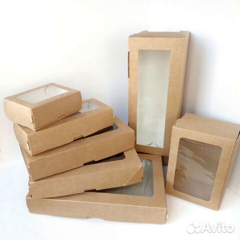 Крафт коробки с окошком