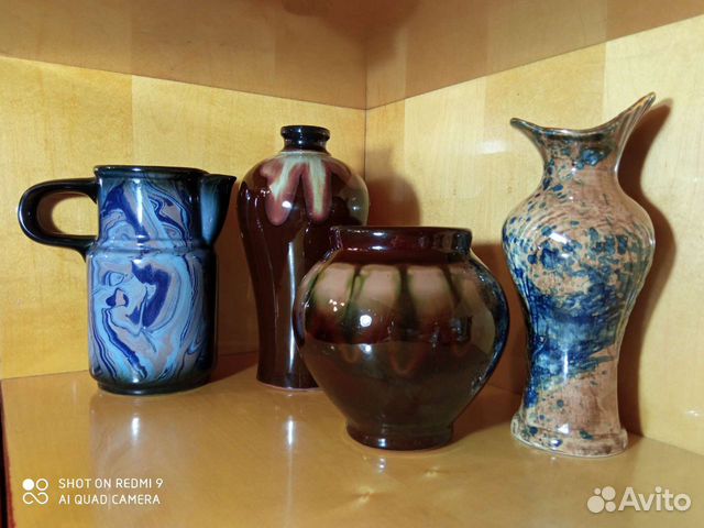 Винтажные вазы и кувшин Кремгэс Васильковский мз