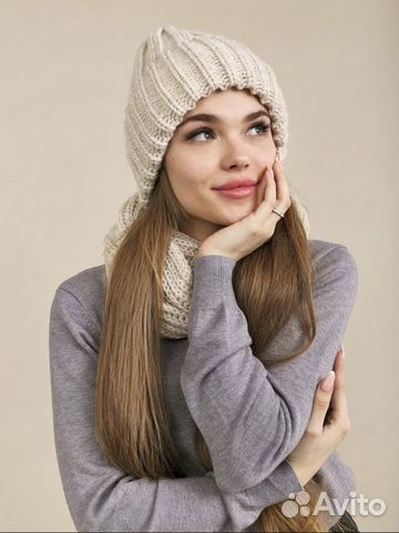 Шапка со снудом женская новая