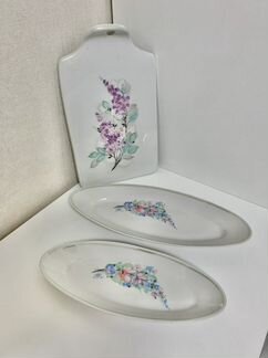 Селедочницы, доска для сыра (фарфор) Дулево