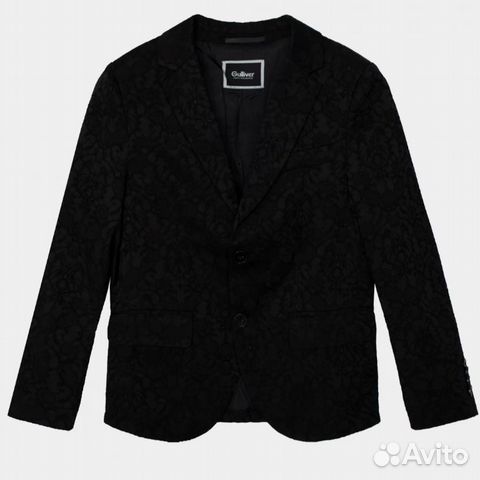 Пиджаки на мальчика черный бархатный 164