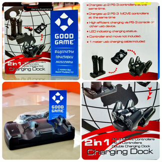PS3. 2в1 Зарядная станция DualShock 3 + PS Move