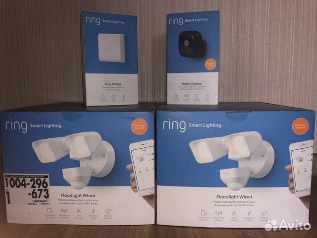 Ring набор умный дом. Прожектор, Хаб, Датчик движе