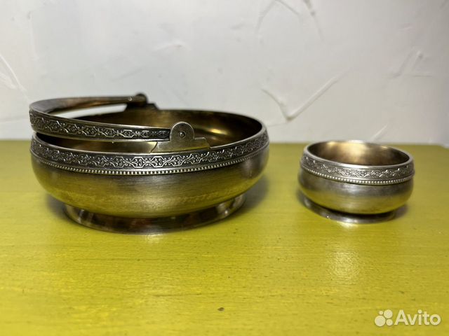 Сахарница и солонка, серебро 875 пробы, СССР