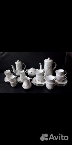 Фарфоровый чайно-кофейный сервис гдр