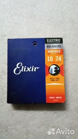 Струны Elixir 12062 NanoWeb 8 струн. 10-74