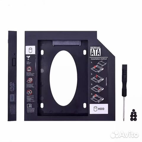 Переходник дополнительного HDD в отсек CD/DVD