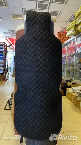 Накидка на сидения алькантара с красной строчкой