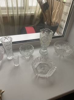 Хрусталь, вазы, бокалы, рюмки, пиалы