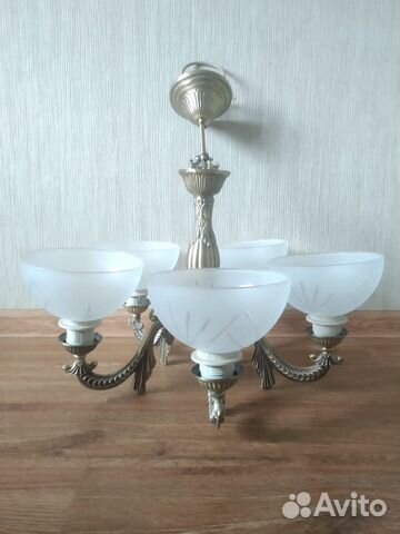 Люстра потолочная 5 рожков под бронзу