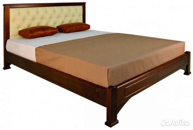 Кровать Омега из сосны прямая спинка