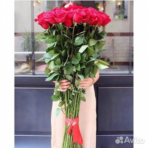 Высокие розы 33 штук №618