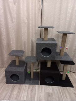 Домики и лесенки для кошек и собак с когтеточкой