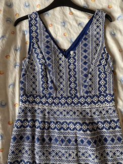 Платье летнее 42-44 Boden голубое белое новое