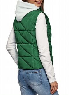 Женский спортивный жилет стеганый зеленый