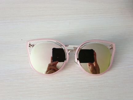 Очки кошачий глаз розовые