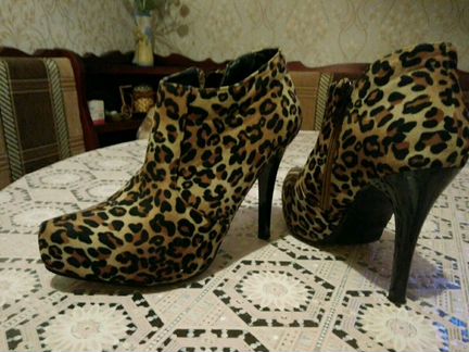 Ботильоны леопардовый принт