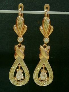 Золотые серьги 585 пр, звезда СССР