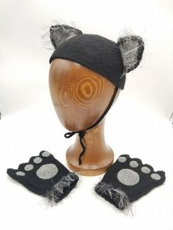 Уши и лапы кота шапочка с кошачьими ушками