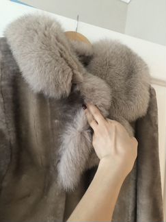 Шуба из мутона и песца
