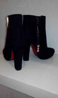 Ботильоны замшевые черные, р-р 33